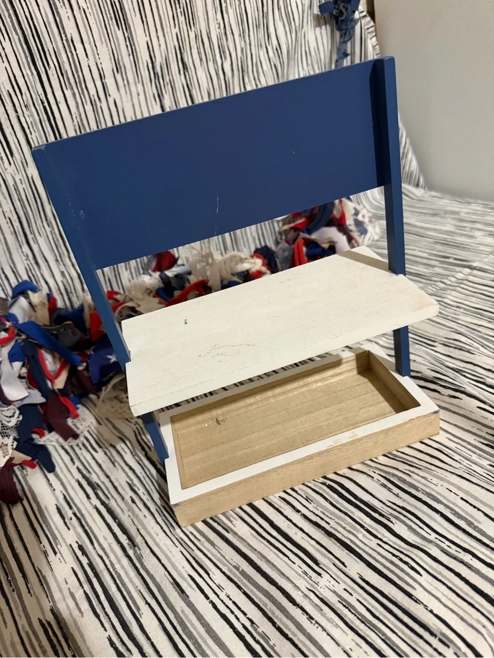 Red, White, & Blue Handmade Fabric Garland & 3 More Pieces of Matching Decor